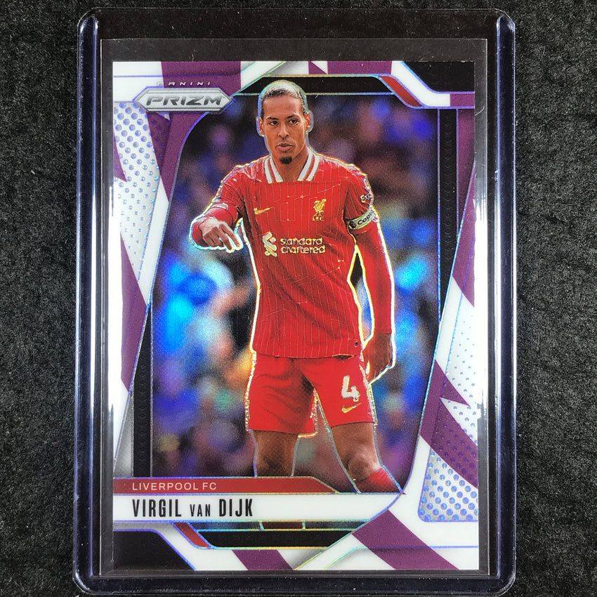 2024-25 Prizm EPL VIRGIL VAN DIJK Base Purple and White Stripes 72/92 #52