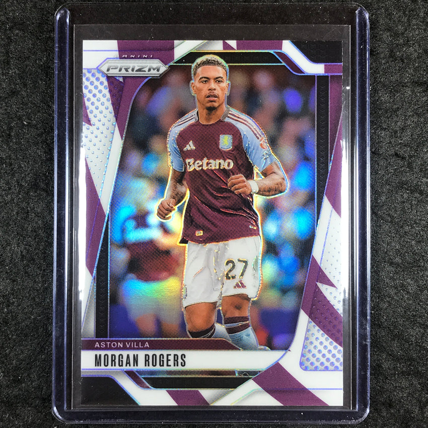2024-25 Prizm EPL MORGAN ROGERS Base Purple and White Stripes 4/92 #66