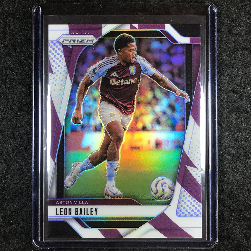 2024-25 Prizm EPL LEON BAILEY Base Purple and White Stripes 83/92 #67