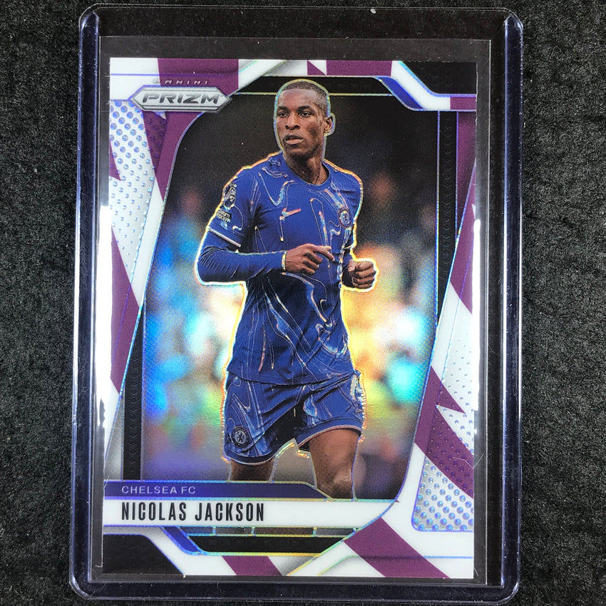 2024-25 Prizm EPL NICOLAS JACKSON Base Purple and White Stripes 83/92 #99