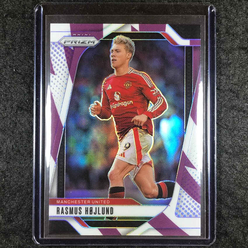 2024-25 Prizm EPL RASMUS HOJLUND Base Purple and White Stripes 91/92 #135