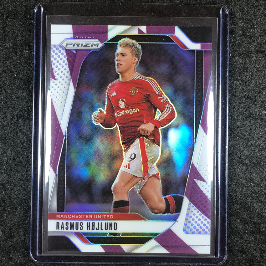 2024-25 Prizm EPL RASMUS HOJLUND Base Purple and White Stripes 4/92 #135
