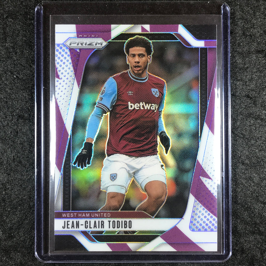 2024-25 Prizm EPL JEAN-CLAIR TODIBO Base Purple and White Stripes 4/92 #148