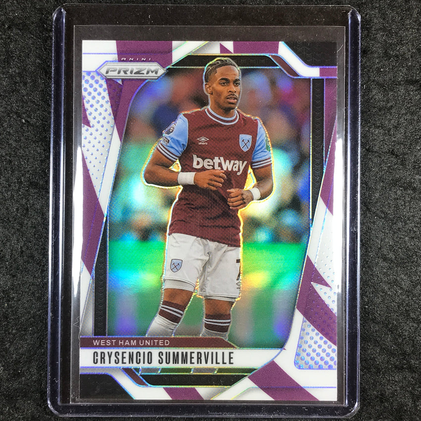 2024-25 Prizm EPL CRYSENCIO SUMMERVILLE Base Purple and White Stripes 3/92 #153