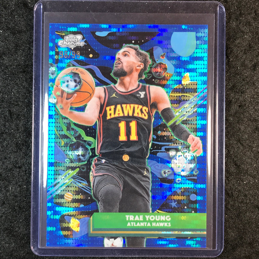 2025-26 Topps Cosmic Chrome TRAE YOUNG Base Blue Moon 98/99 #15