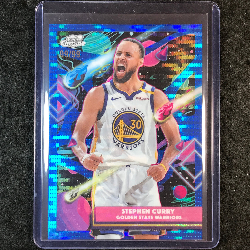 2025-26 Topps Cosmic Chrome STEPHEN CURRY Base Blue Moon 9/99 #18