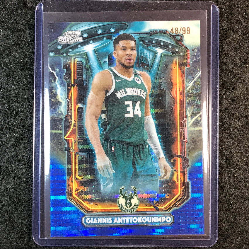 2025-26 Topps Cosmic Chrome GIANNIS ANTETOKOUNMPO Extraterrestrial Blue 48/99 #3