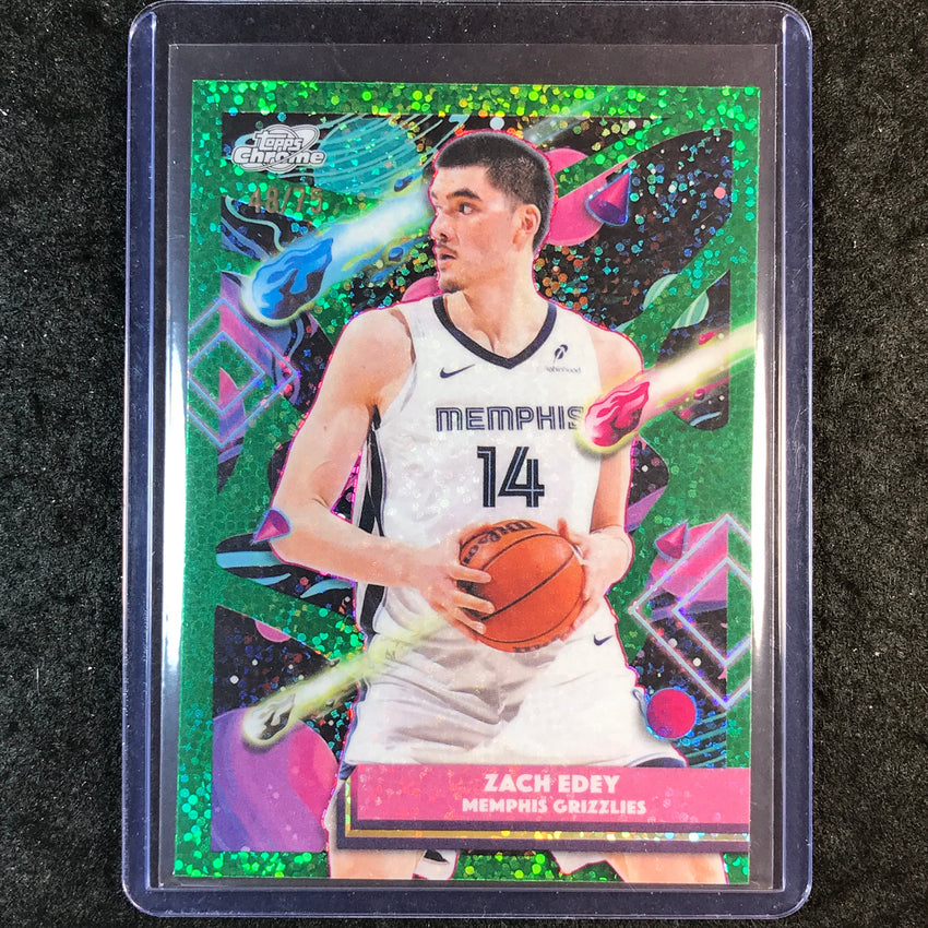 2025-26 Topps Cosmic Chrome ZACH EDEY Base Green Space Dust 48/75 #173