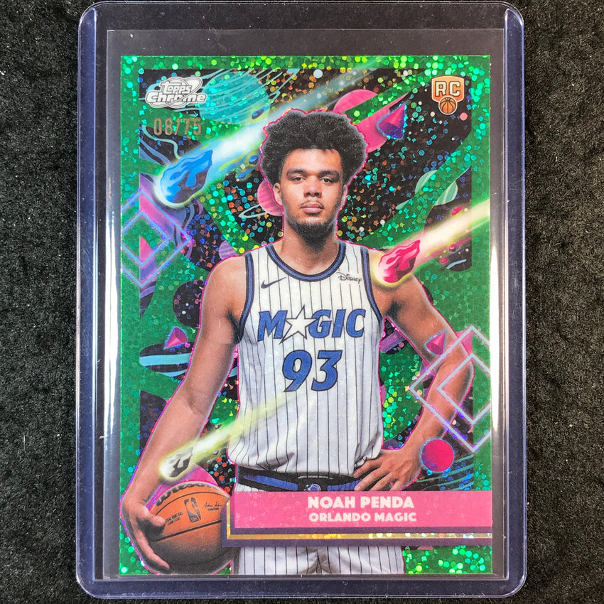 2025-26 Topps Cosmic Chrome NOAH PENDA Rookie Base Green Space Dust 8/75 #182