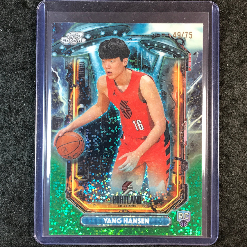2025-26 Topps Cosmic Chrome YANG HANSEN Extraterrestrial Rookie Green 49/75 #21