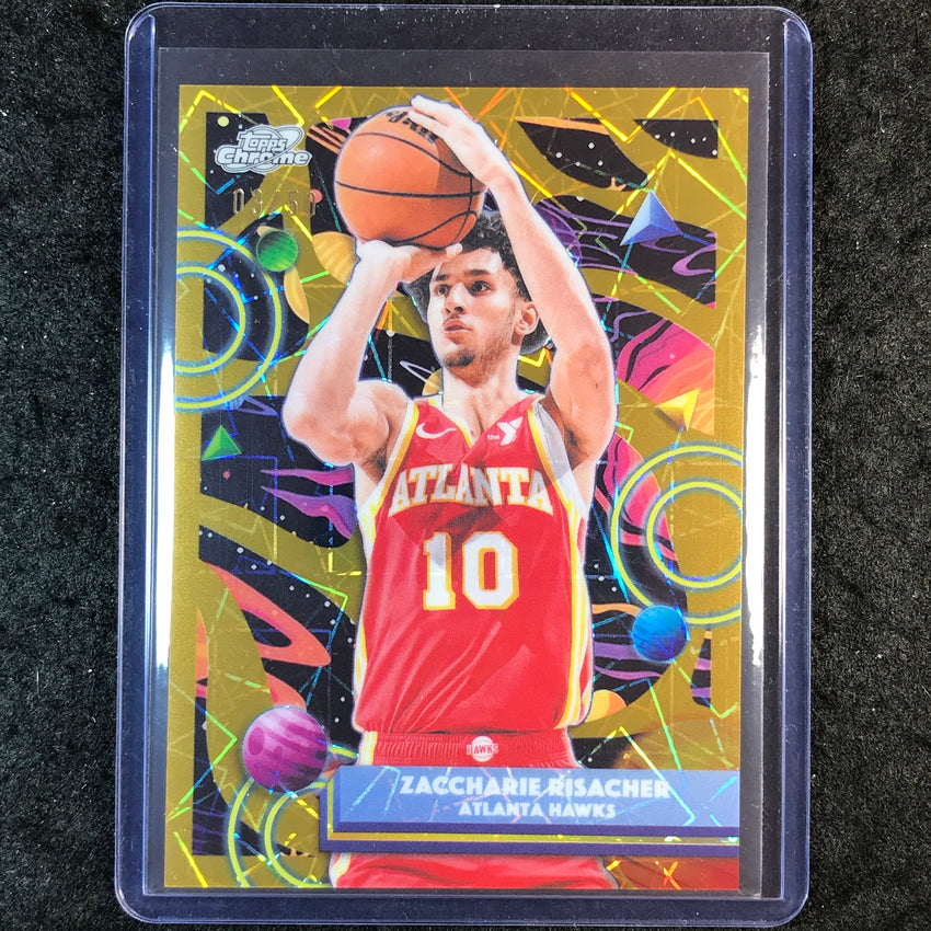 2025-26 Topps Cosmic Chrome ZACCHARIE RISACHER Base Gold Interstellar 3/50 #52