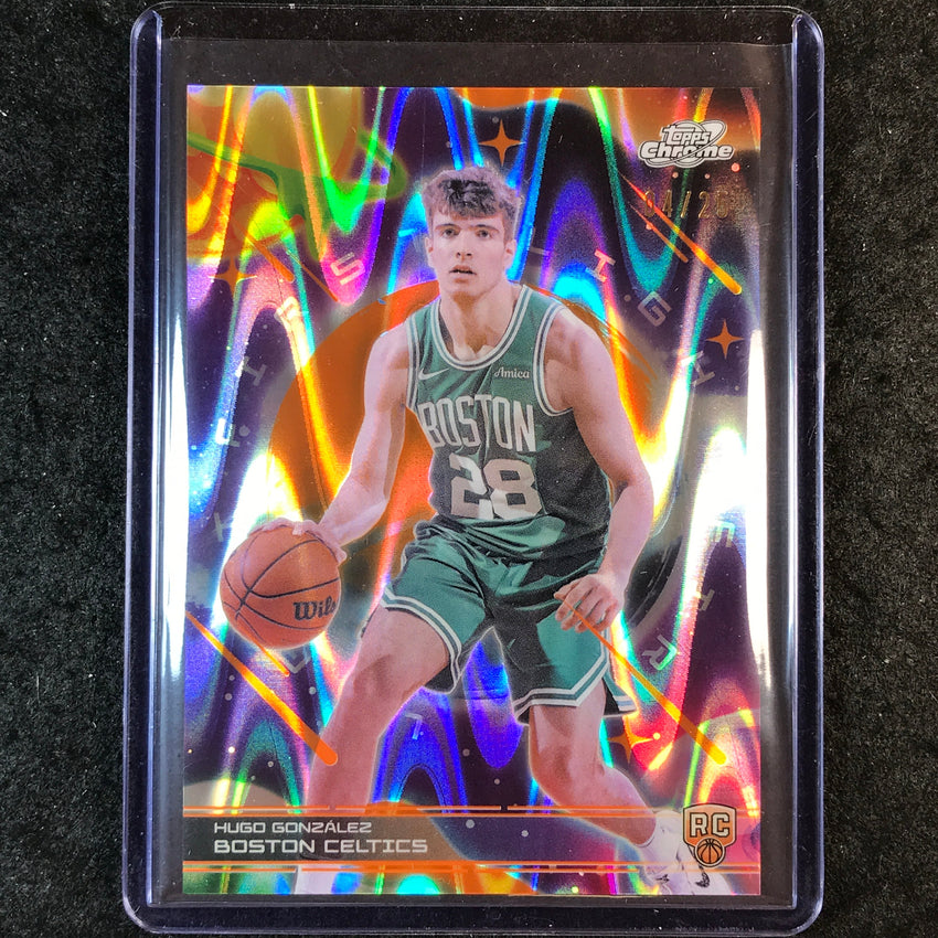 2025-26 Topps Cosmic Chrome HUGO GONZALEZ First Light Rookie SSP Orange 4/25 #28