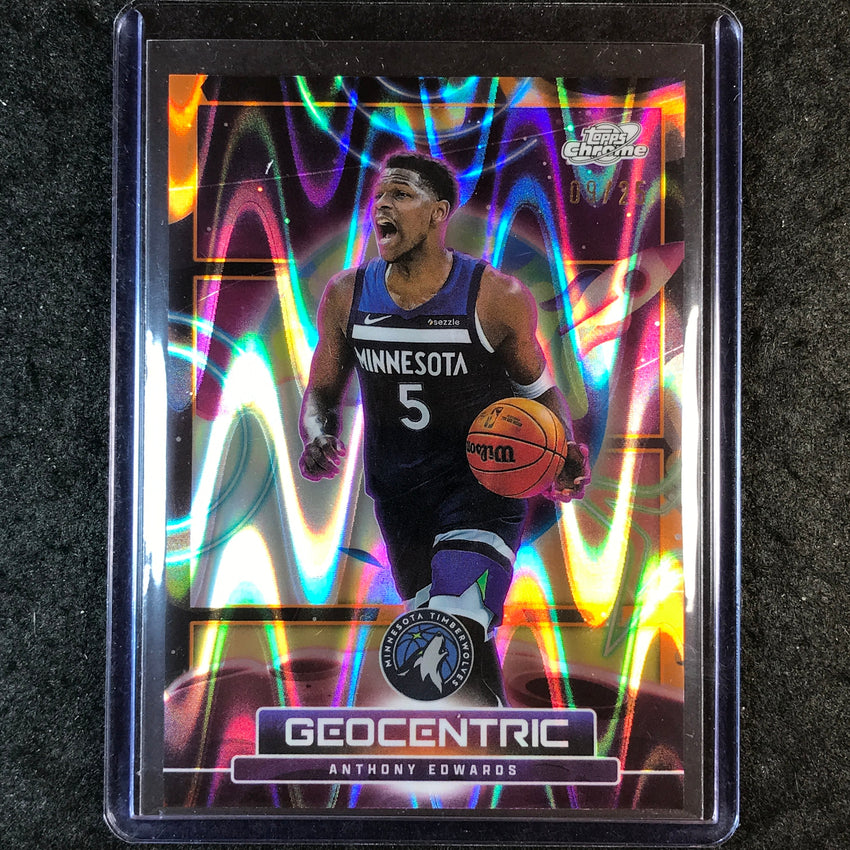 2025-26 Topps Cosmic Chrome ANTHONY EDWARDS Geocentric SSP Orange 9/25 #5