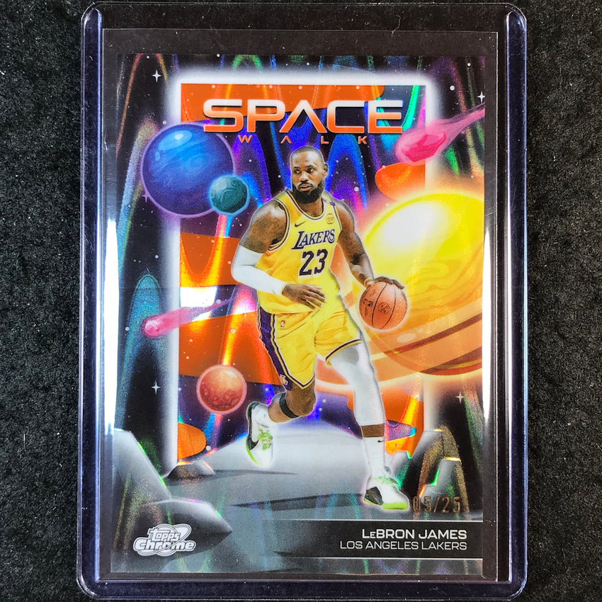 2025-26 Topps Cosmic Chrome LEBRON JAMES Space Walk Orange Galactic 5/25 #1