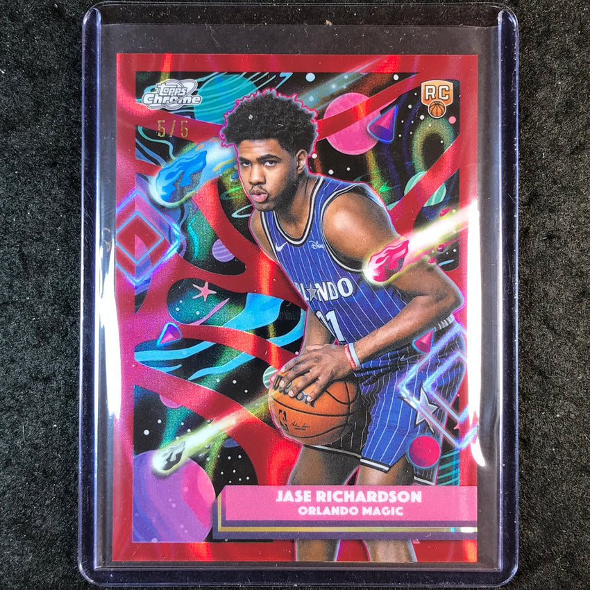 2025-26 Topps Cosmic Chrome JASE RICHARDSON Rookie Base Red Flare 5/5 #144