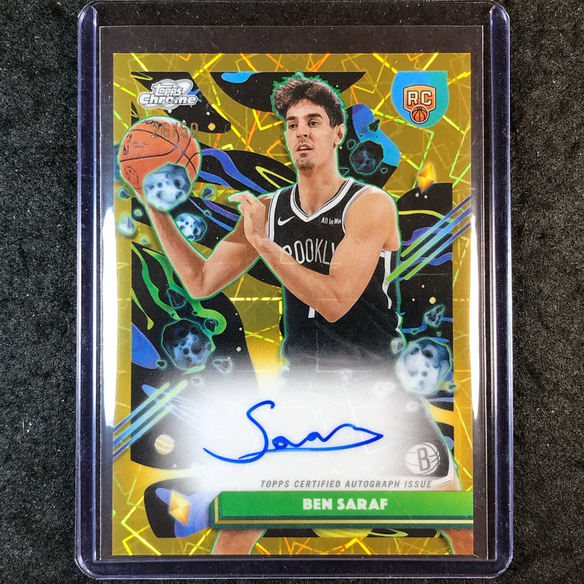 2025-26 Topps Cosmic Chrome BEN SARAF Cosmic Chrome Rookie Auto Gold 26/50