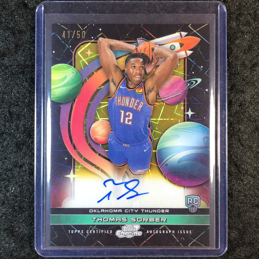 2025-26 Topps Cosmic Chrome THOMAS SORBER First Flight Rookie Auto Gold 41/50