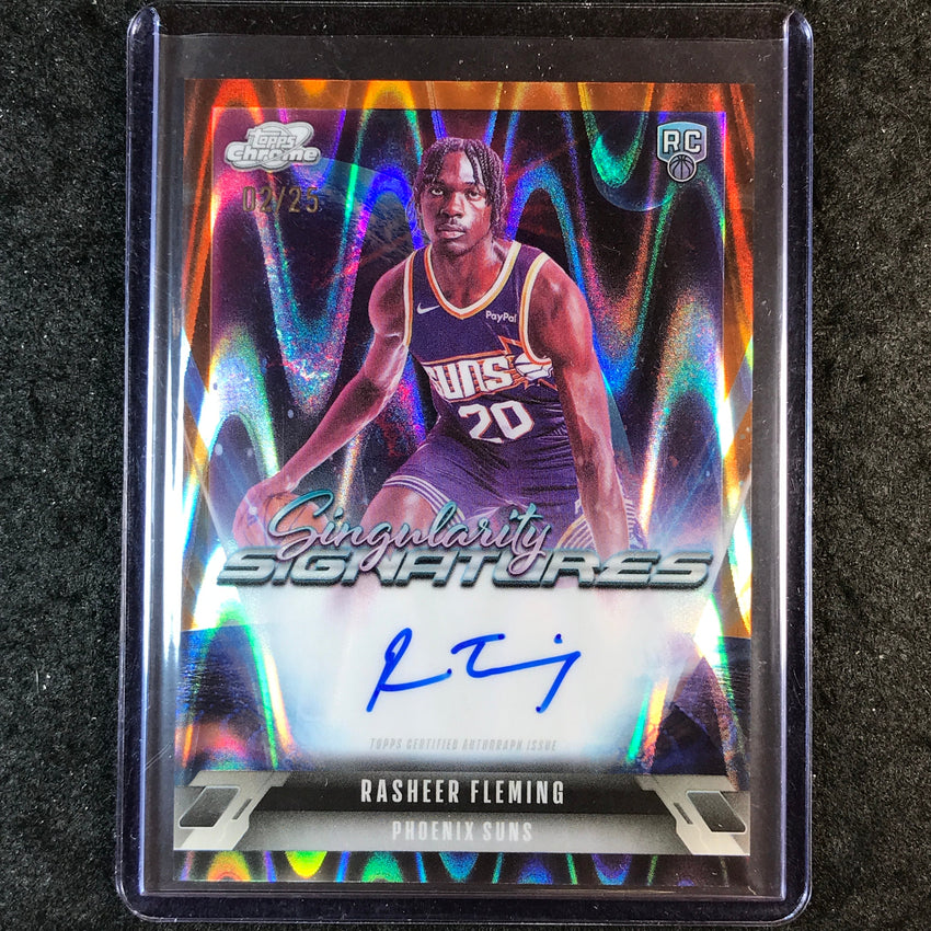 2025-26 Topps Cosmic Chrome RASHEER FLEMING Singularity Rookie Auto Orange 2/25