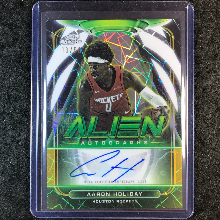 2025-26 Topps Cosmic Chrome AARON HOLIDAY Alien Autographs Gold 10/50