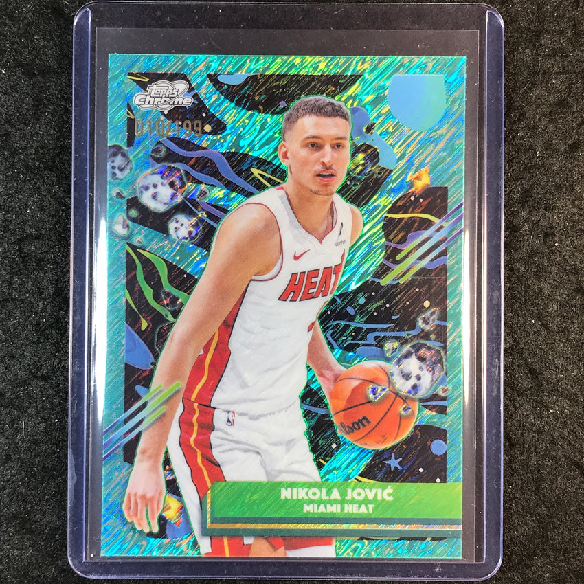 2025-26 Topps Cosmic Chrome NIKOLA JOVIC Base Aqua Equinox 10/199 #101