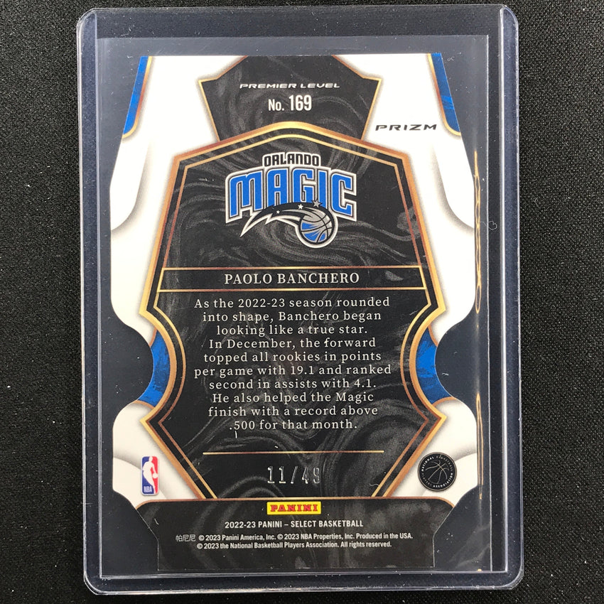 2022-23 Select Paolo Banchero Premier Level Rookie Light Green Die-cut 11/49