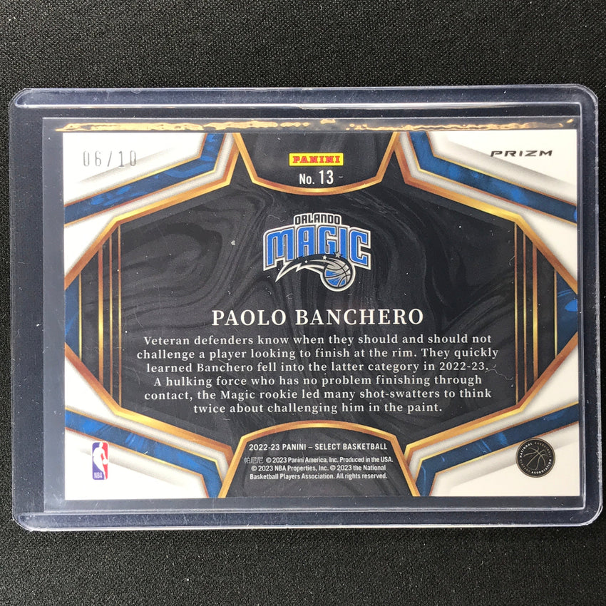 2022-23 Select Paolo Banchero Snapshots Rookie Gold Prizm 6/10