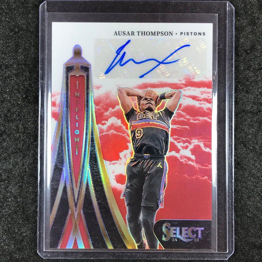 2024-25 Select AUSAR THOMPSON In Flight Signatures Auto Red 12/99