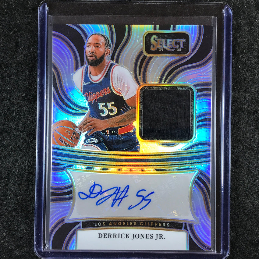 2024-25 Select DERRICK JONES JR. Autographed Memorabilia Jersey Silver 117/125