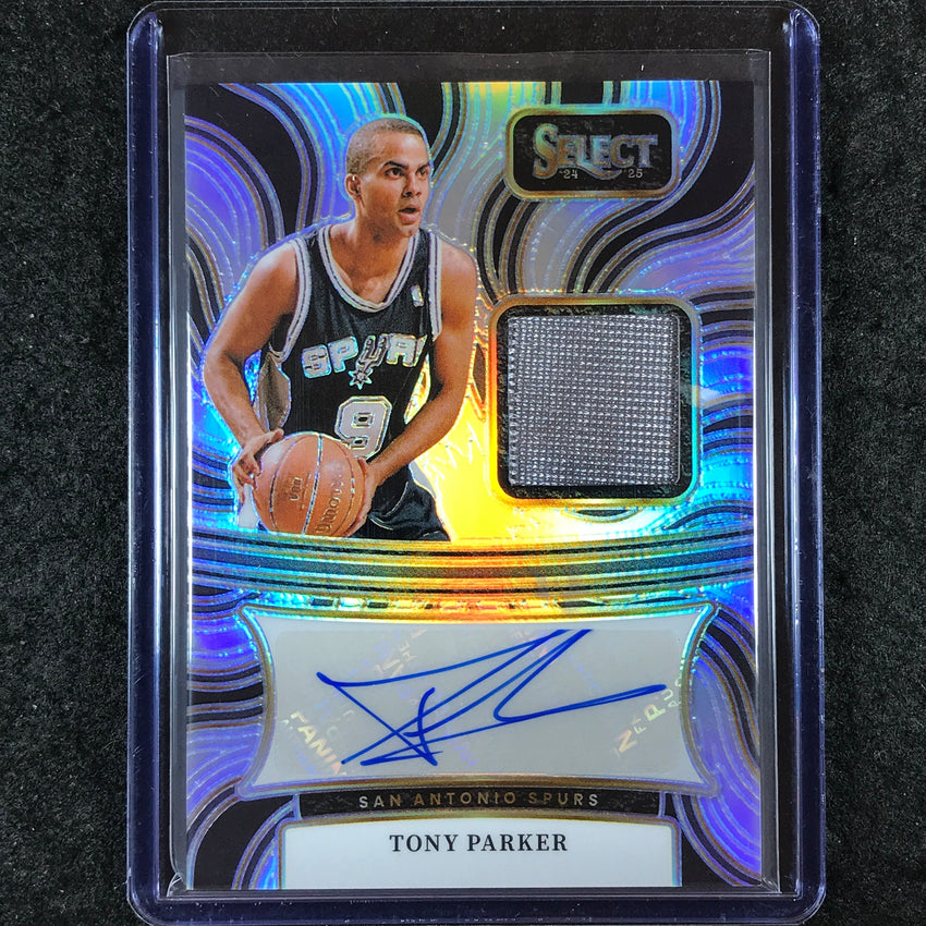 2024-25 Select TONY PARKER Autographed Memorabilia Jersey Silver 34/49