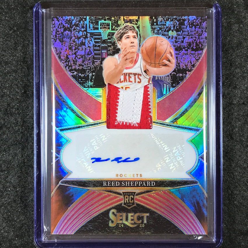 2024-25 Select REED SHEPPARD Rookie Patch Auto Tie-Dye 11/25