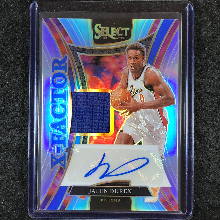 2024-25 Select JALEN DUREN X-Factor Memorabilia Jersey Auto Silver 21/199