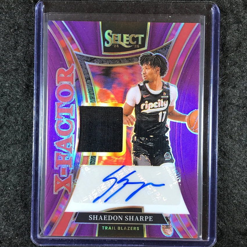 2024-25 Select SHAEDON SHARPE X-Factor Memorabilia Jersey Auto Purple 65/99