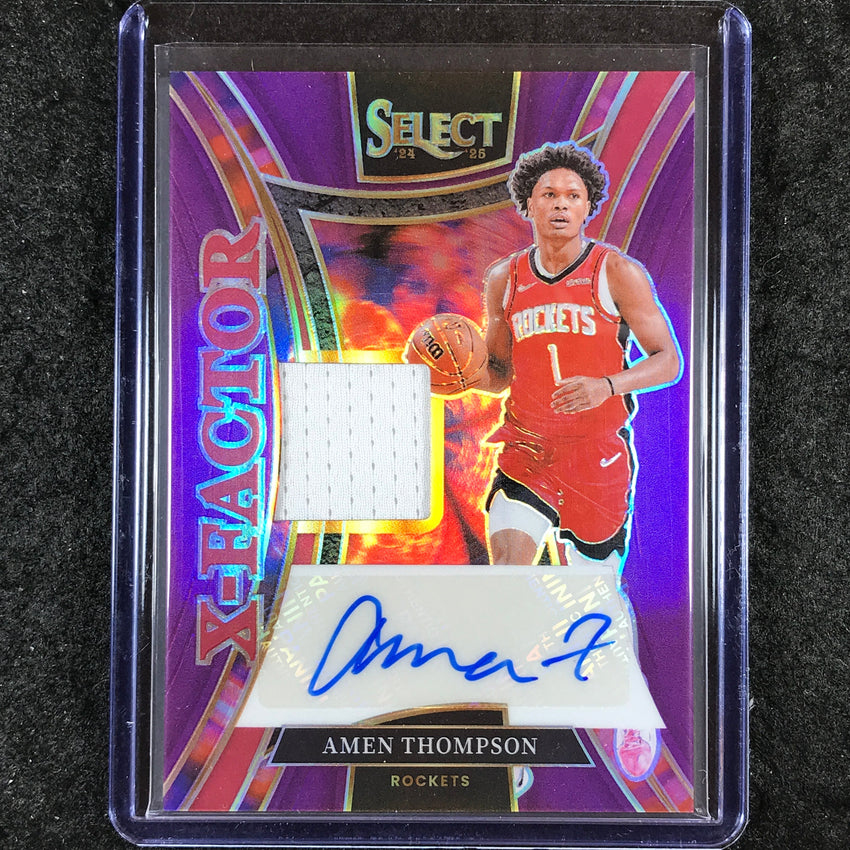 2024-25 Select AMEN THOMPSON X-Factor Memorabilia Jersey Auto Purple 71/75