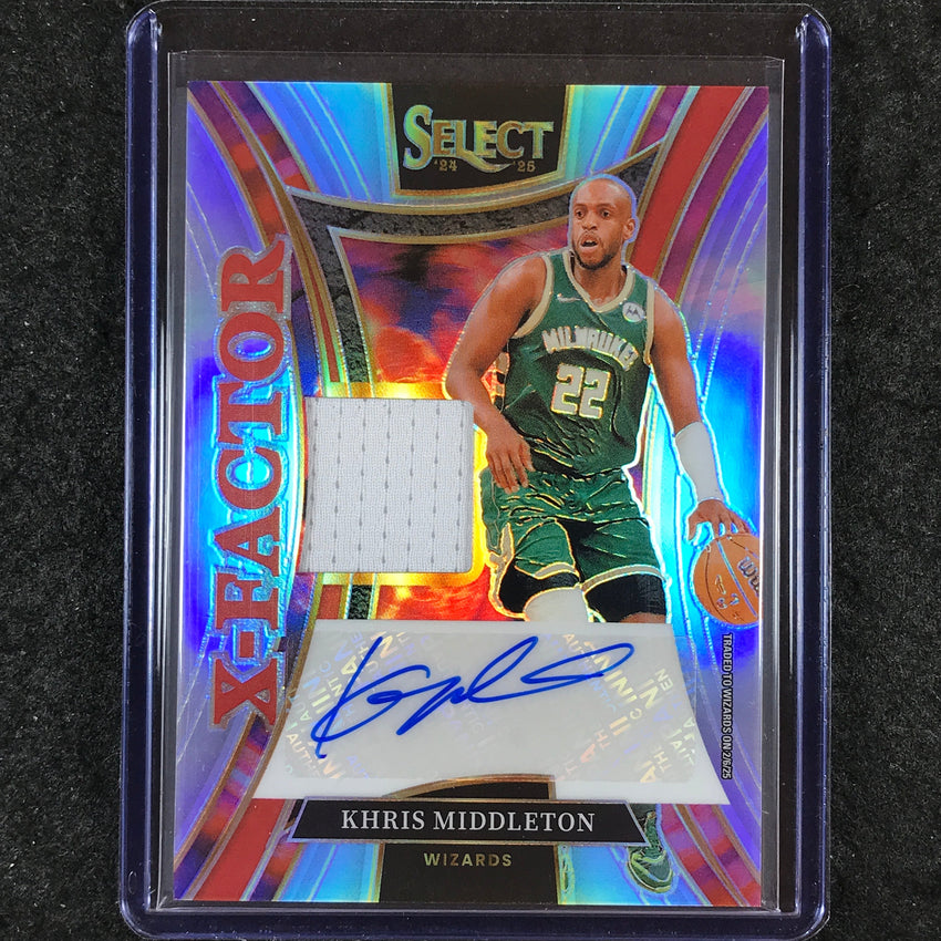2024-25 Select KHRIS MIDDLETON X-Factor Memorabilia Jersey Auto Silver 24/99