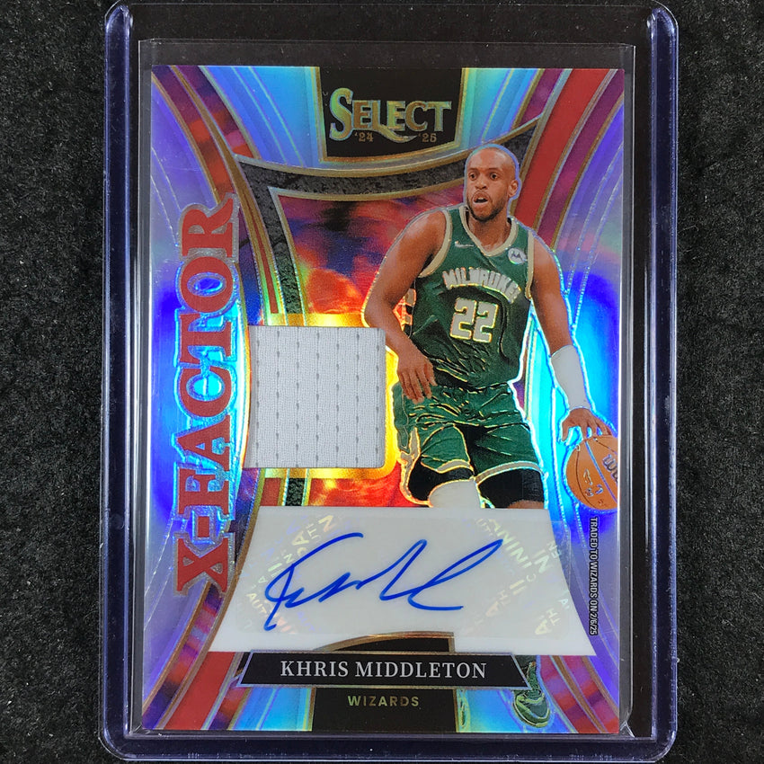 2024-25 Select KHRIS MIDDLETON X-Factor Memorabilia Jersey Auto Silver 86/99