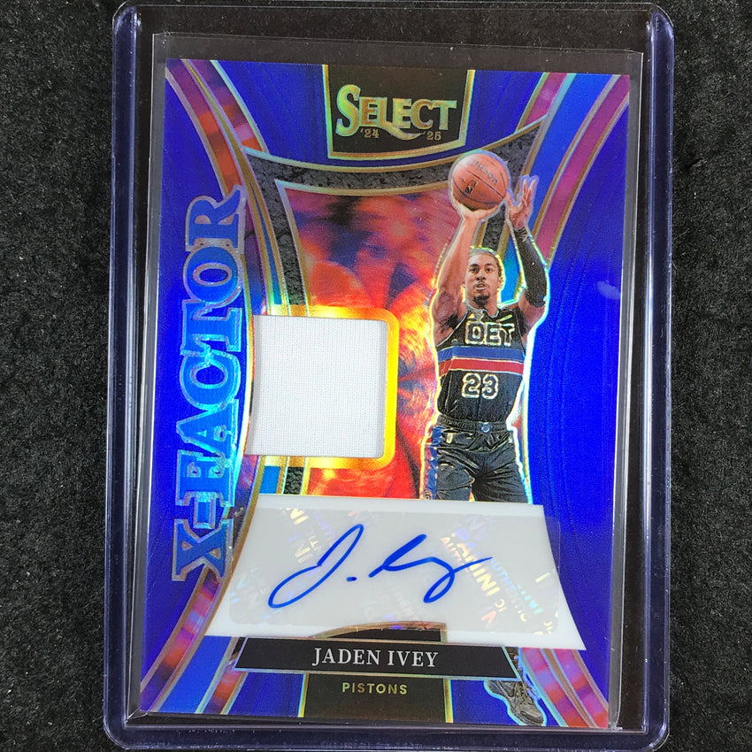 2024-25 Select JADEN IVEY X-Factor Memorabilia Jersey Auto Blue 38/49