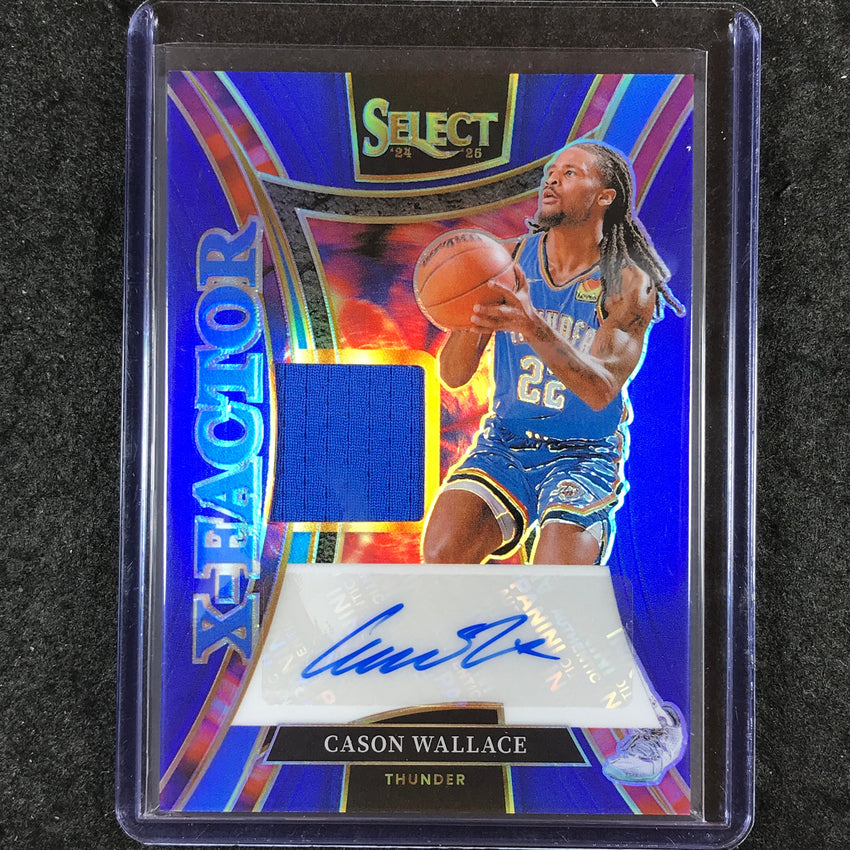 2024-25 Select CASON WALLACE X-Factor Memorabilia Jersey Auto Blue 41/49