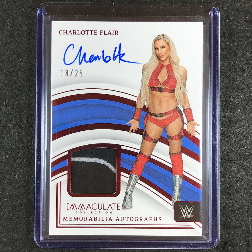 2023 Immaculate WWE CHARLOTTE FLAIR Memorabilia Auto Red 18/25