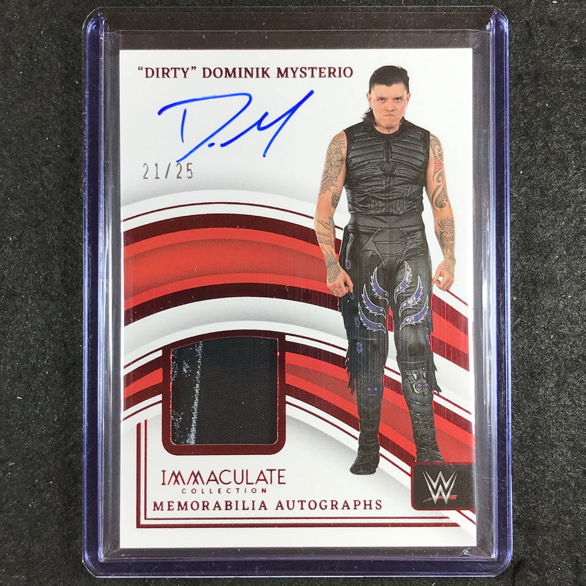 2023 Immaculate WWE "DIRTY" DOMINIK MYSTERIO Memorabilia Auto Red 21/25
