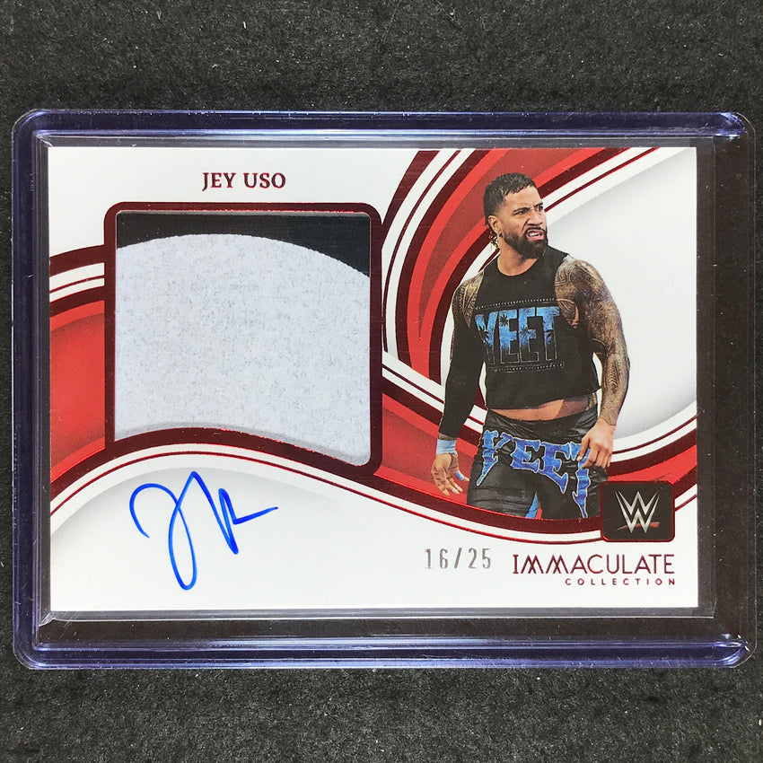 2023 Immaculate WWE JEY USO Premium Memorabilia Auto Red 16/25