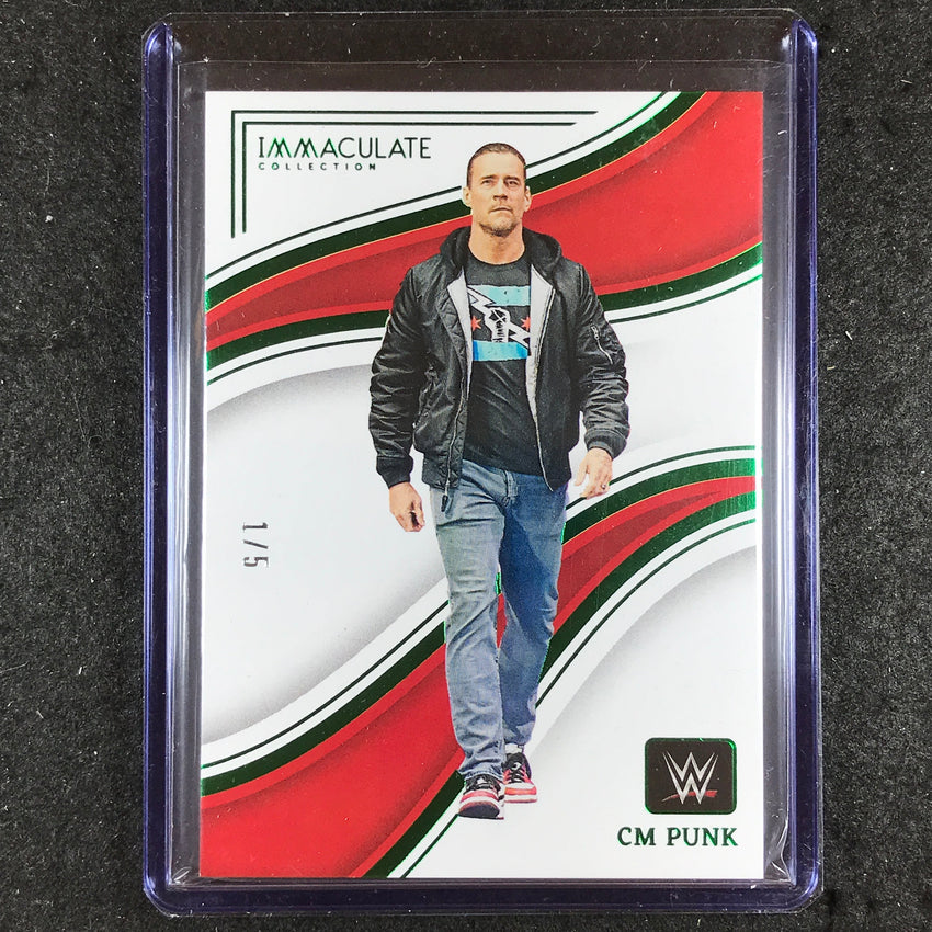 2023 Immaculate WWE CM PUNK Base Green 1/5