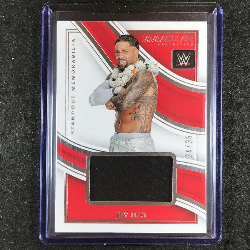 2023 Immaculate WWE JEY USO Standout Memorabila Relic Base 34/35