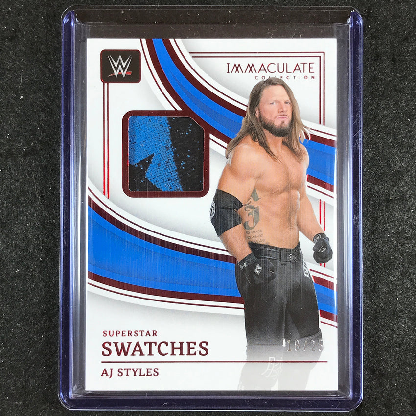 2023 Immaculate WWE AJ STYLES Superstar Swatches Relic Red 18/25