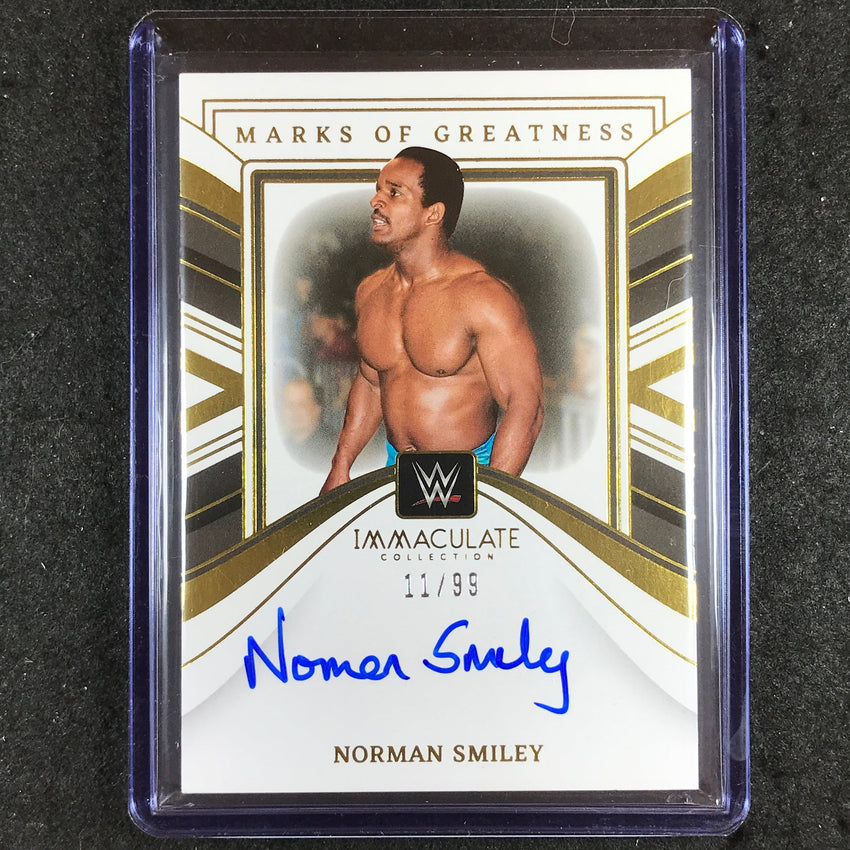 2023 Immaculate WWE NORMAN SMILEY Marks of Greatness Auto Base 11/99