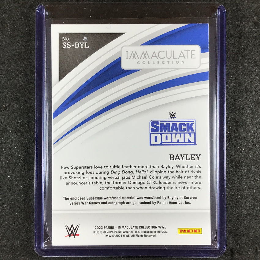 2023 Immaculate WWE BAYLEY Specialy Swatch Signatures Relic Auto Platinum 1/1
