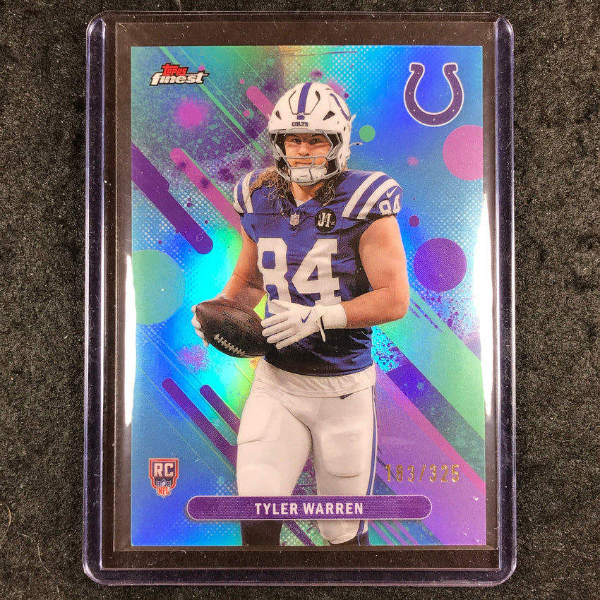 2025 Topps Finest NFL TYLER WARREN Rookie Common Sky Blue 183/325