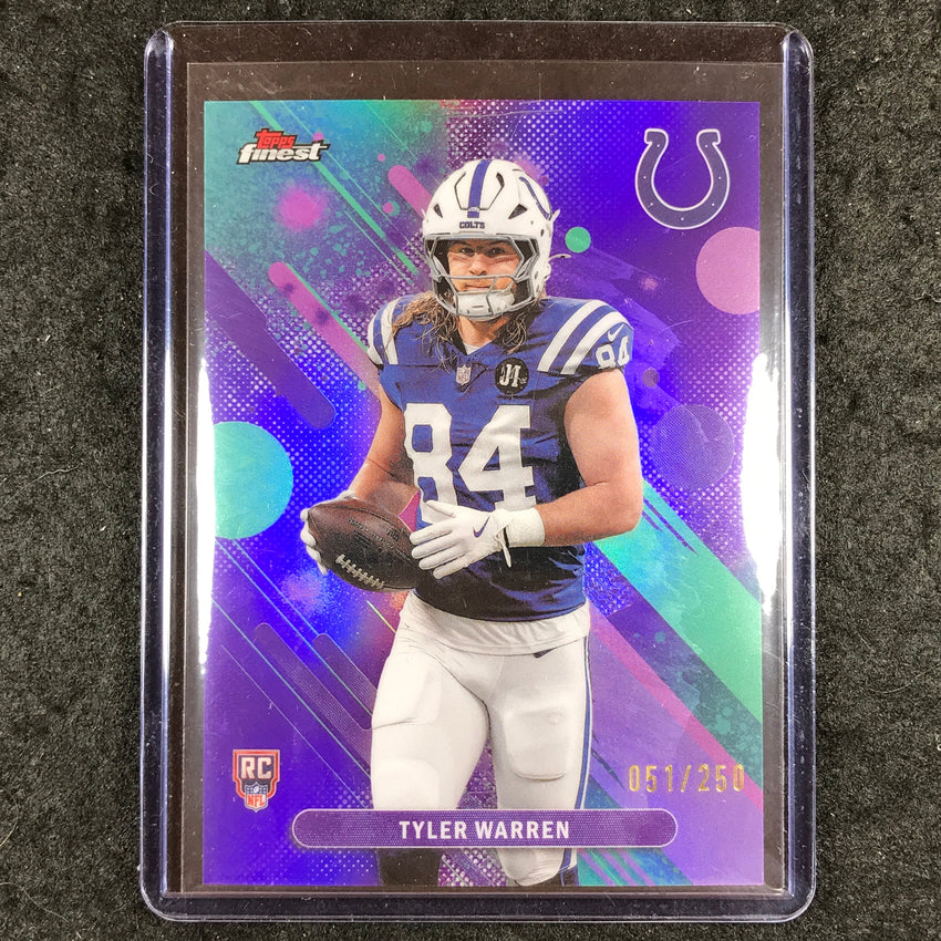 2025 Topps Finest NFL TYLER WARREN Common Rookie Purple 51/250