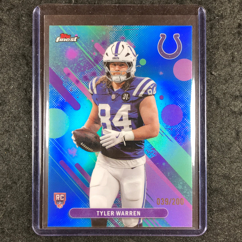2025 Topps Finest NFL TYLER WARREN Common Rookie Blue 39/200
