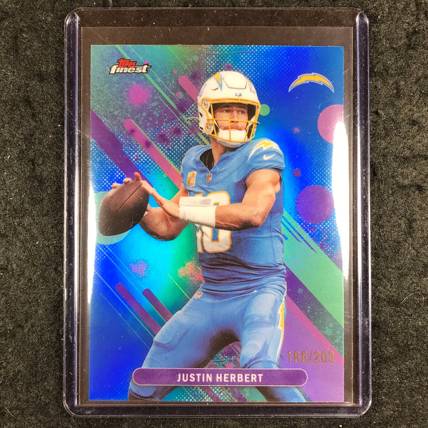 2025 Topps Finest NFL JUSTIN HERBERT Common Blue 166/200