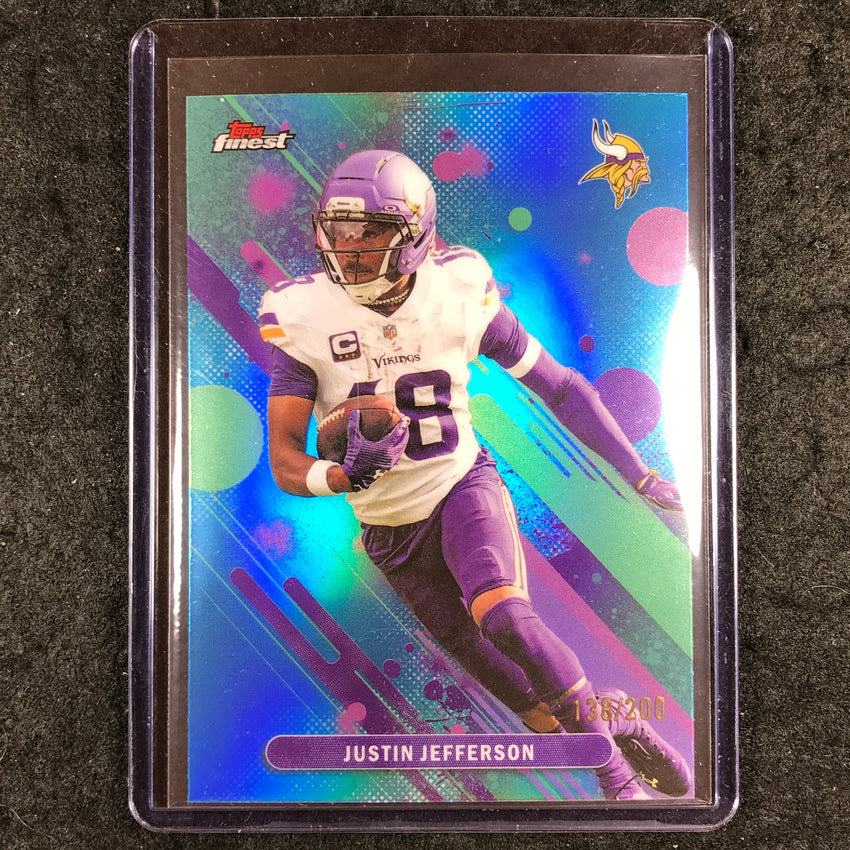 2025 Topps Finest NFL JUSTIN JEFFERSON Common Blue 138/200